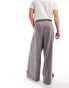 Фото #2 товара ASOS DESIGN smart extreme wide trousers with cuff straps in brown texture