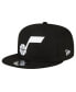 Men's Utah Jazz Black and White 9FIFTY Snapback Hat