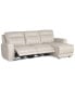 Фото #6 товара CLOSEOUT! Blairemoore 3-Pc. Leather Sofa with Power Chaise and 2 Power Recliners, Created for Macy's