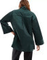 Фото #8 товара Object zip high neck nylon tunic top in duffle bag green