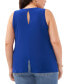 Plus Size Crewneck Split Back Keyhole Tank Top