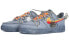 【定制球鞋】 Nike Air Force 1 Low 爱情告白火焰 泼墨浸染 解构绑带 休闲 低帮 板鞋 男款 白灰 / Кроссовки Nike Air Force CW2288-111 42.5 - фото #3