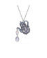 ფოტო #2 პროდუქტის Teapot, Purple, Rhodium Plated Alice In Wonderland Pendant Necklace