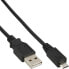 Фото #1 товара InLine Micro USB 2.0 Cable USB Type A male / Micro-B male - black - 0.3m