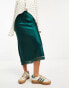 Фото #1 товара Wednesday's Girl lace trim midaxi skirt in teal green