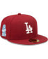 Фото #1 товара Men's Cardinal Los Angeles Dodgers 2020 World Series Air Force Blue Undervisor 59FIFTY Fitted Hat