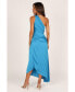 Flin Pleated One Shoulder Midi Dress Синий, Small - фото #6