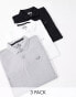 Фото #1 товара Hollister 3 pack icon logo pique polo in black/grey/white