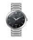 Men's Analog Shiny Silver-Tone Metal Bracelet Watch 42mm