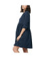 ფოტო #2 პროდუქტის Maternity Demi Tencel Shirt Dress Navy