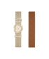 ფოტო #1 პროდუქტის Women's Shiny Gold-Tone Bracelet Analog Watch 21mm with Interchangeable Leather Strap