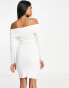 Фото #6 товара Miss Selfridge foldover rib knit mini dress in ivory