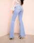 Фото #6 товара ASOS LUXE mid rise contour seam denim jean in light wash blue