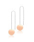 Фото #1 товара Classy Sterling Silver with Round Rose Gold Plated Metals Dangling Earrings.
