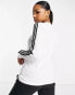 adidas Originals three stripe long sleeve t-shirt in white