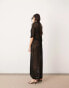 ASOS EDITION knitted button through maxi dress in black Черный, XS - EU 32-34 - фото #3