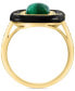 Фото #4 товара EFFY® Malachite, Onyx, & Diamond (1/5 ct. t.w.) Statement Ring in 14k Gold