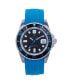 ფოტო #1 პროდუქტის Men Interceptor Rubber Watch - Light Blue, 43mm