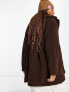 Фото #5 товара Monki borg teddy jacket in brown