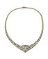 Фото #1 товара Sterling Silver 14K Gold-Plated Cubic Zirconia Leopard Necklace