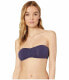 Фото #4 товара OnGossamer 263341 Womens Cabana Cotton Bandeau Bra Navy Size Small