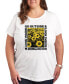 ფოტო #1 პროდუქტის Trendy Plus Size Sunflower Text Graphic T-shirt