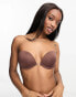 ASOS DESIGN moulded multiway strapless bra with clear centre in brown