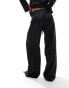 Фото #1 товара Stradivarius satin pull on trouser co-ord in black