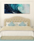 'Blue Wave 2' Frameless Free Floating Tempered Glass Panel Graphic Wall Art - 24" x 63''