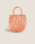 Фото #4 товара Raffia mini beach bag with little balls