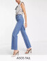 Фото #2 товара ASOS DESIGN Tall 90's straight jean with raw hem in mid blue