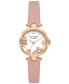 Women's Holland Three Hand Pink Leather Watch 28mm