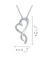 ფოტო #4 პროდუქტის Romantic Ribbon Promise Love Bridal Twisted Ribbon Open Heart Shape Pave CZ Infinity Pendant Intertwining Heart Necklace For Women Sterling Silver