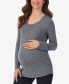 Фото #2 товара Women's Softwear with Stretch Maternity Long Sleeve Henley