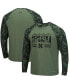 Фото #2 товара Men's Olive, Camo Nebraska Huskers OHT Military-Inspired Appreciation Raglan Long Sleeve T-shirt