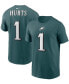 Фото #1 товара Men's Jalen Hurts Midnight Green Philadelphia Eagles Player Name & Number T-shirt