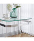 Фото #4 товара Silver Stainless Steel With Acrylic Frame Clear Glass Top End Table