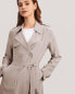 Women's Classic Double-Breasted Silk Trench Coat