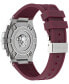 ფოტო #3 პროდუქტის Men's Swiss Chronograph Greca Extreme Burgundy Silicone Strap Watch 45mm