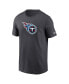 Фото #3 товара Men's Charcoal Tennessee Titans Primary Logo T-shirt