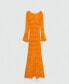 Фото #8 товара Women's Long Openwork Knitted Dress