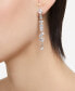 ფოტო #6 პროდუქტის Rhodium-Plated Mixed Crystal Linear Drop Earrings