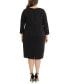 ფოტო #4 პროდუქტის Plus Size Crossover Glitter-Knit Dress
