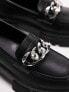 Topshop Lilah chunky loafer with chain detail in black