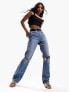 Фото #1 товара ASOS DESIGN 90's straight jean in mid blue with knee rips