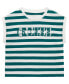 ფოტო #1 პროდუქტის Big Girls Short Sleeve Stripe T-shirt with GUESS Applique