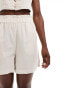 Фото #4 товара Vila linen blend shorts in oatmeal