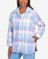 Petite Swiss Chalet Collared Plaid Shirt Jacket