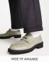 Фото #2 товара ASOS DESIGN chunky loafers in sage leather with black contrast sole