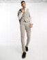 ASOS DESIGN skinny suit trousers in micro check in stone